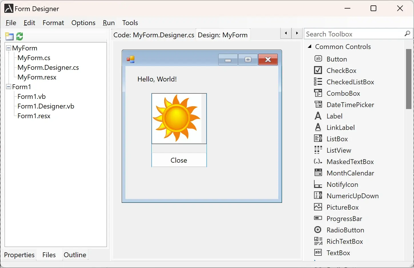 WinForms and WPF Form Designer controls
