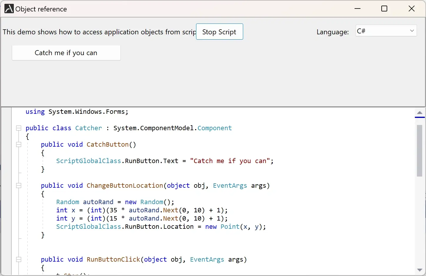 Referencing application-defined objects